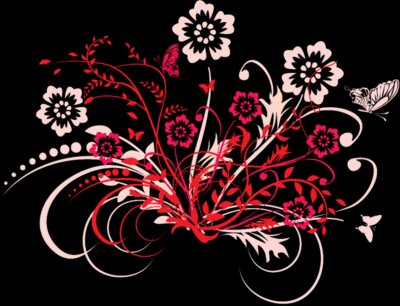 png swirl flowers design 1