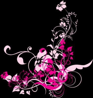 png swirl flowers design 2