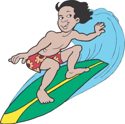 Hawaiian surfer