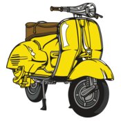 Yellow Vespa Scooter